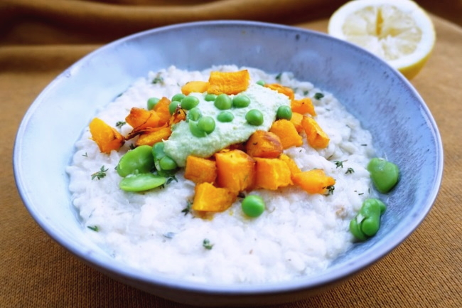 vegan pompoen risotto