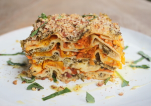 Vegan lasagne met seizoensgroenten winter en herfst