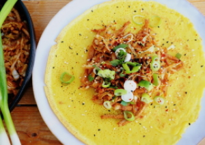 Vegan bahn xoe met tofu en kool