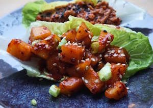 Vegan koreaanse tartaar met meloen of vegan tonijn thumbnail Vegan koreaanse tartaar