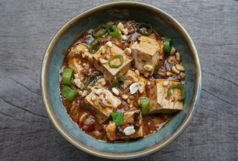 Vegan mapo tofu met pinda ipv gehakt