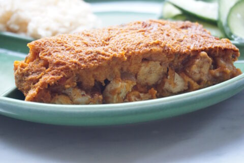 Vegan pom met tempeh en tofu