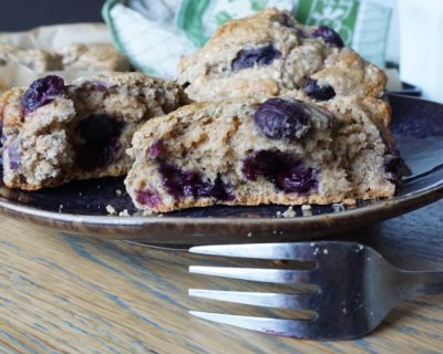 Vegan bosbessen scone detail